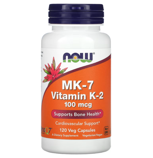 NOW Foods MK-7 вітамін K2 100 мкг 120 вегетаріанських капсул