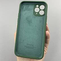 Чохол для Apple iPhone 11 Pro матовий кейс із закритою камерою чохол на телефон айфон 11 про темно-зелений o5h, фото 2