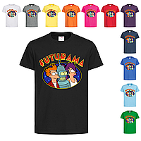 Черная детская футболка Прикольная с Futurama (11-4-1)