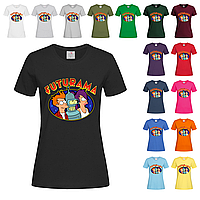 Черная женская футболка Прикольная с Futurama (11-4-1)