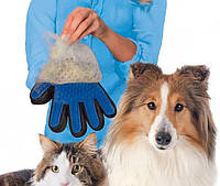 Масажна рукавичка для собак true touch, Рукавичка для вичісування кішок і собак і чищення тварин.