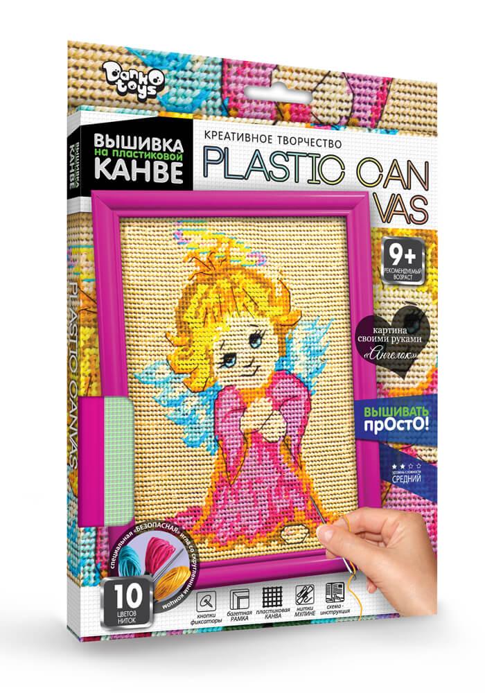 Креативна творчість "Plastic canvas. Вишивка на пластиковій канві" (10 кольорів ниток) Danko Toys