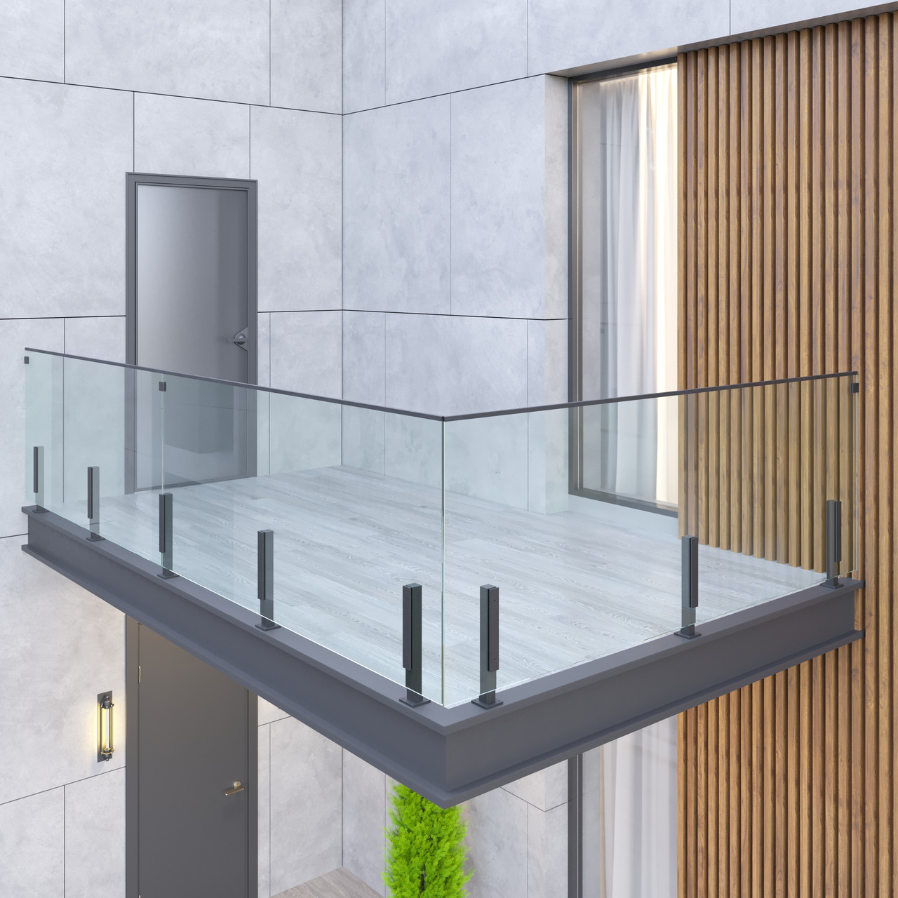 Скляні огородження балконів, Огородження зі скла, фото 1