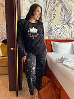 Женская пижама махра кофта штаны ,пижама женская большого размера