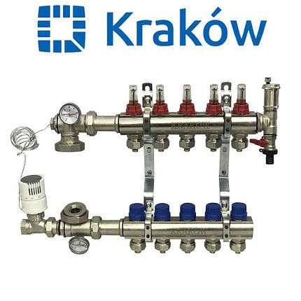 Колектор Krakow 9 контуру в зборі бічне під'єднання, фото 1