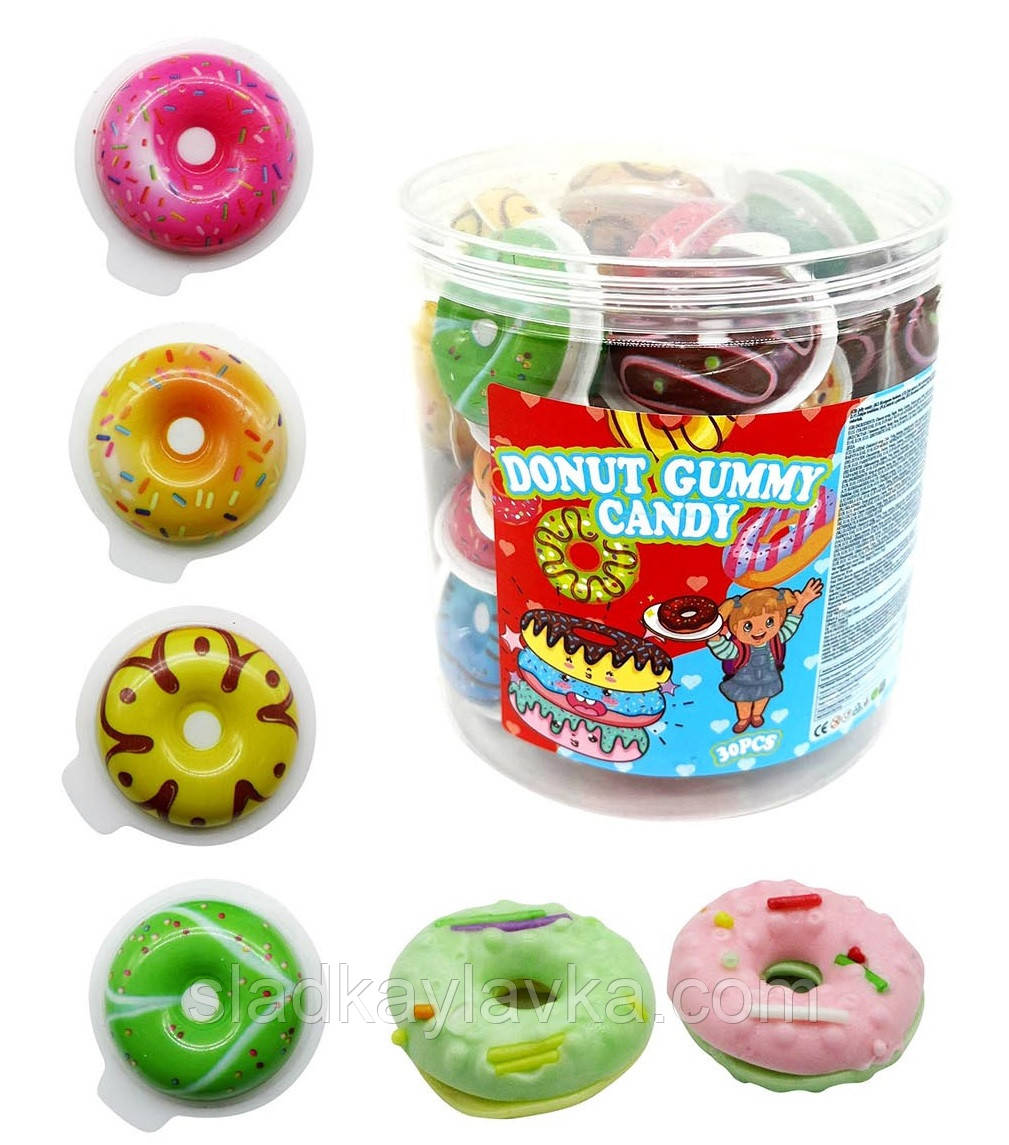 Жувальна цукерка Пончик Donut Gummy Candy 30 шт (Profisa)