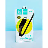 Кабель зарядки Denmen D45L 2.4A 1M Lightning to USB Чорний, фото 3
