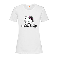 Белая женская футболка Надпись Hello Kitty (11-5-2-білий)