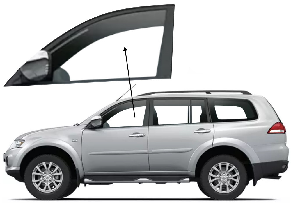 Бічне скло Mitsubishi Pajero Sport 2008-2015 передніх дверей ліве, фото 1