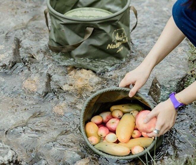 Складаний контейнер круглий для води з ПВХ Naturehike NH20SJ040, 10 л, зелений - фото 3 - id-p2050689874