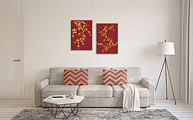 Набір картин з поталлю за номерами Riviera Blanca Золоті гілки (ITR-050) 2 шт в наборі