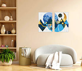 Набір картин з поталлю за номерами Riviera Blanca Earth and Moon (ITR-054) 2 шт в наборі