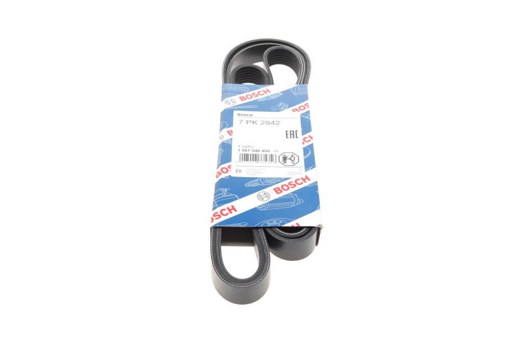 Ремінь генератора Ford Transit 2.4 TDCi 06- (7PK2842) BOSCH 1 987 948 499 UA62