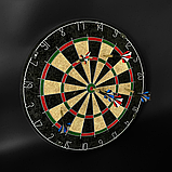 Дартс 45 см, дартс професійний, мішень із сизалю, 6 дротиків у наборі Hechpro (1818), фото 2