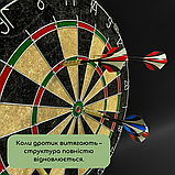 Дартс 45 см, дартс професійний, мішень із сизалю, 6 дротиків у наборі Hechpro (1818), фото 3
