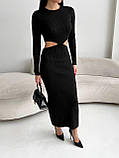 В'язана жіноча сукня міді, фото 4