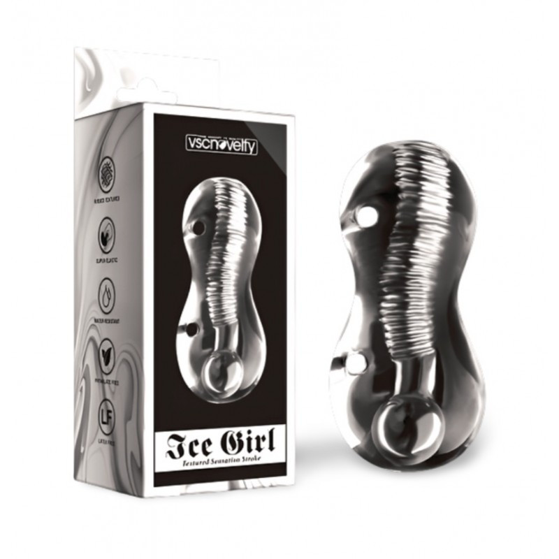 Прозорий мастурбатор для чоловіків Ice Girl Textured Sensation Stroker, фото 1
