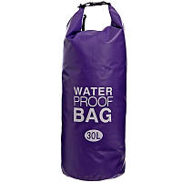Гермомешок с плечевым ремнем Waterproof Bag 30л TY-6878-30 Синий: Gsport Фиолетовый