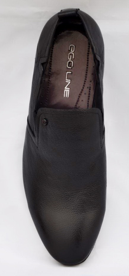 Розміри 40, 44, 45 Класичні чоловічі шкіряні туфлі мокасини, на низькому ходу, чорні