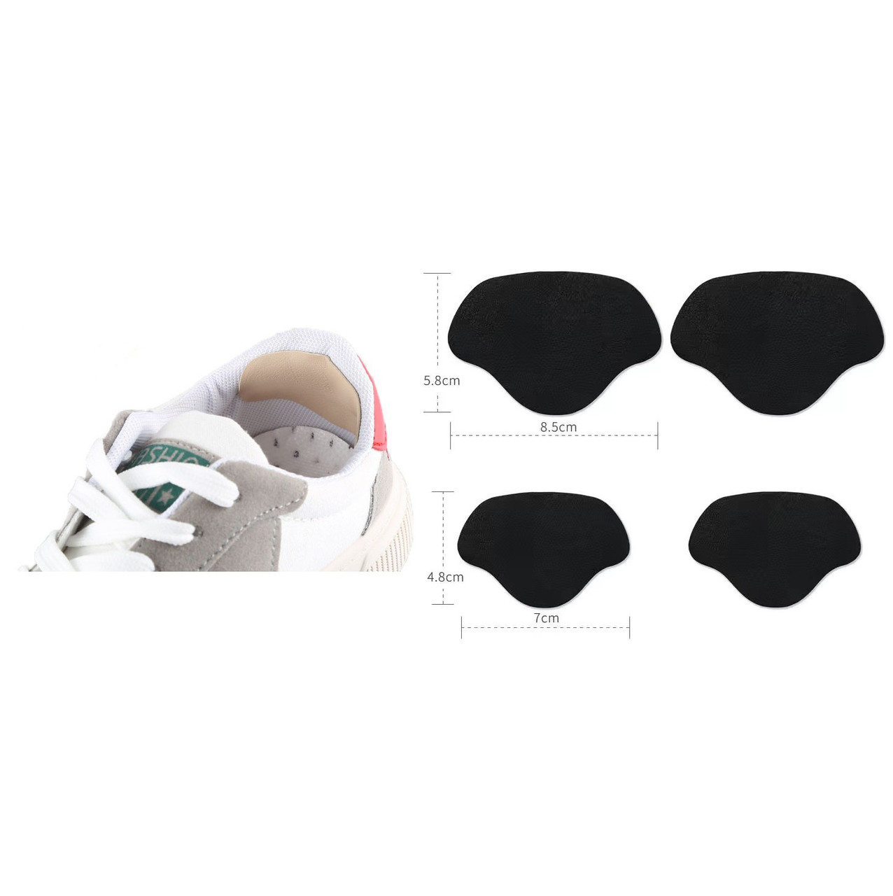 Вкладиші-наклейки чорні 2 пари (4шт) набір для ремонту задника взуття. Накладки для реставрації взуття, фото 1