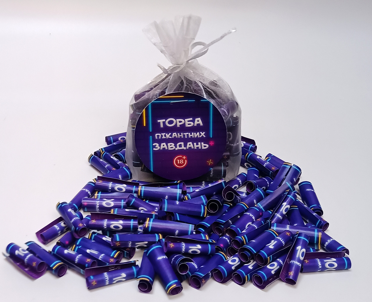 Торба пікантних завдань" -  сувенір для закоханих, подарунок для пар, еротичні завдання, фото 1