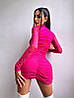 Стильна жіноча міні сукня під горло з драпіруванням Smb8863, фото 6