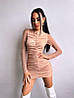 Стильна жіноча міні сукня під горло з драпіруванням Smb8863, фото 7