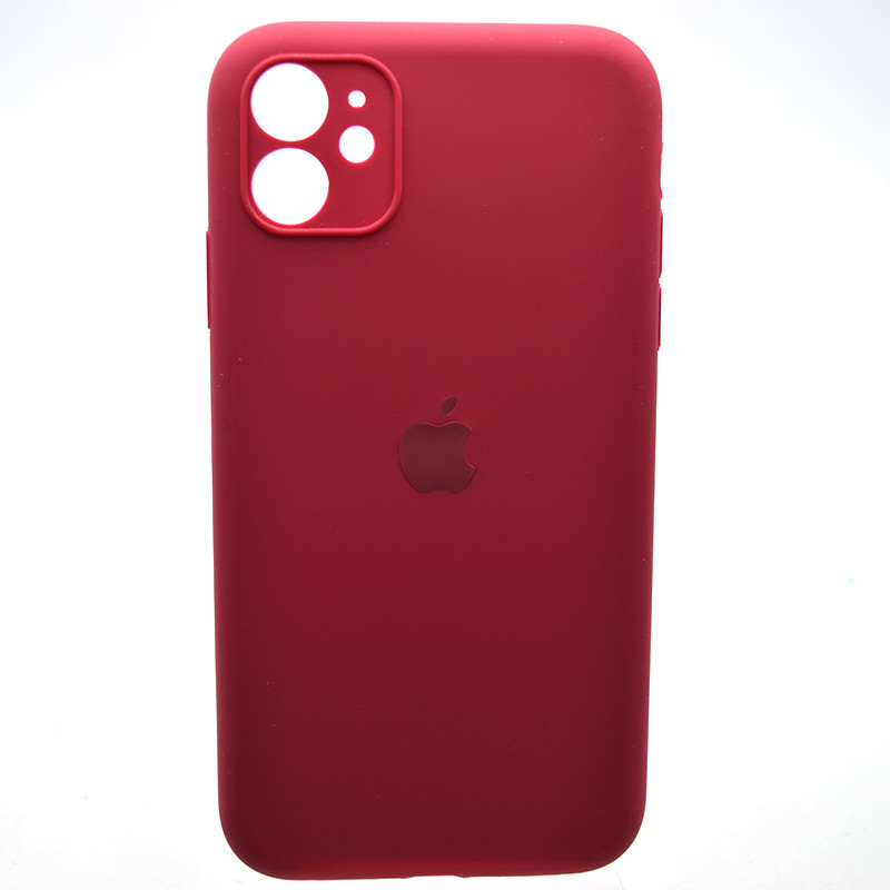 Силіконовий чохол накладка Silicon Case Full Camera для iPhone 11 Rose Red, фото 1