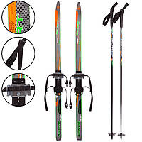 Лыжи беговые детские ZELART 130 см с палками 110 см SK-0881-130B, Синий: Gsport Оранжевый