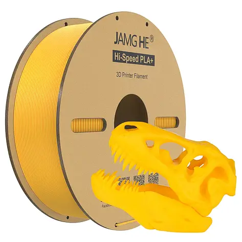 Пластик в котушці для швидкісного 3D друку Hi-Speed PLA+ Jamg He 1,75 мм 1 кг жовтий, фото 1