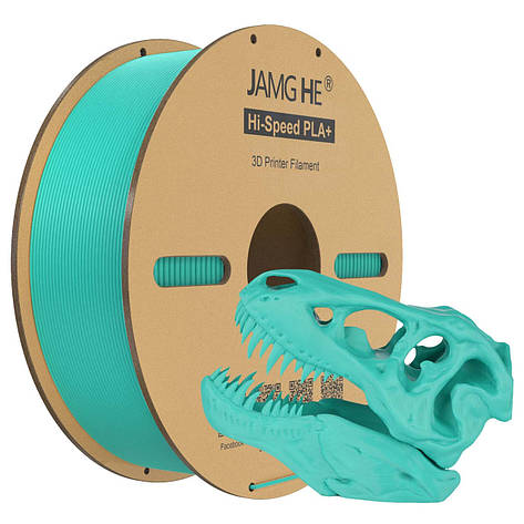 Пластик в котушці для швидкісного 3D друку Hi-Speed PLA+ Jamg He 1,75 мм 1 кг зелений, фото 1