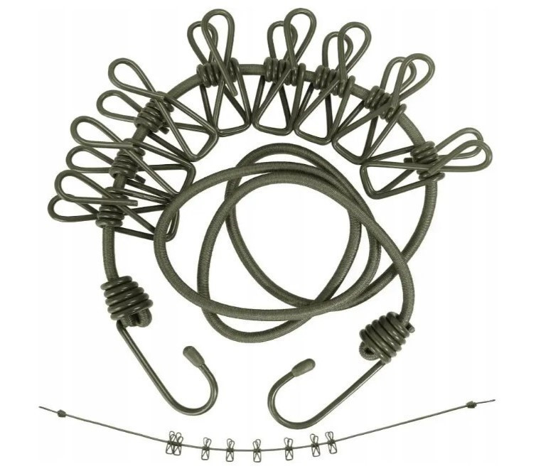Мотузка Mil-Tec із застібками - Олива для білизни 16019000, фото 1