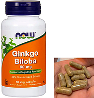 Гинкго Билоба NOW Ginkgo Biloba 60 мг 60 капс Vitaminka