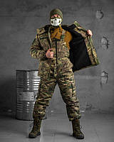 Зимний тактический костюм с комбинезоном мультикам, зимняя военная форма мультикам (бушлат+ комбинезон) L