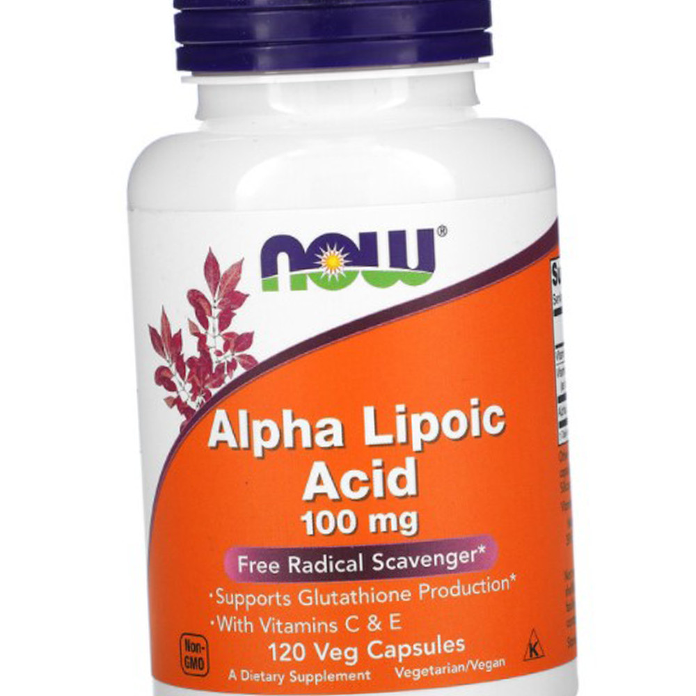 Альфа-липоевая кислота NOW Alpha Lipoic Acid 100 mg 120 капс Vitaminka - фото 2 - id-p1699418648