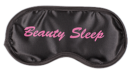 Чорна атласна маска для сну з написом "Beauty Sleep"