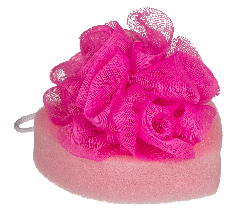 Двостороння губка для ванної у формі серця Bath Sponge Heart, 12 см