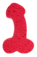 Смешная губка для ванны в форме пениса Sponge Willy Red, 19 см