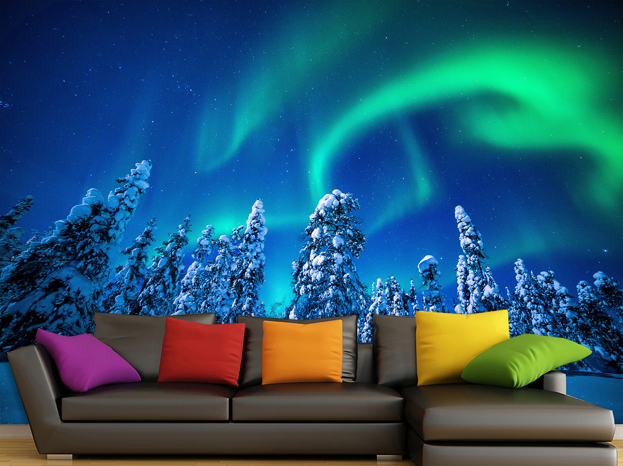 Самоклеюча плівка Oracal для залу, кухні, спальні з 3Д малюнком "Північне сяйво", фото 1