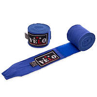 Профессиональные бинты боксерские хлопок с эластаном AIBA VELO 4080-3,5, Красный: Gsport Синий