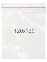 Пакет с застежкой Zip-lock с фиолетовой полосой размер 120х120 мм 100 шт/уп.