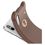 Чехол Baseus для iPhone XS Max Bear Silicone Case, Brown (WIAPIPH65-BE08), фото 2