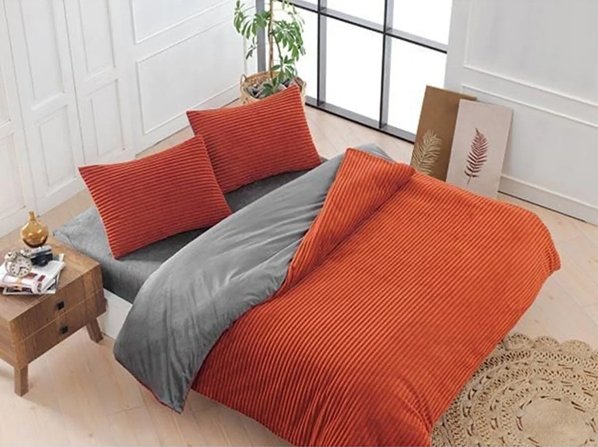 Комплект оксамитової постільної білизни Merinos Eternity 160×220 см. Kiremit