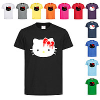 Черная детская футболка Hello kitty black logo (11-5-9)