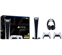 Sony PlayStation 5 (PS5) + наушники PULSE 3D (чорні) + PS5 Dualsense Bl