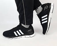 Летние кроссовки мужские черные с белым Adidas Climaccol Black White. Обувь мужская весна лето Адидас Климакул