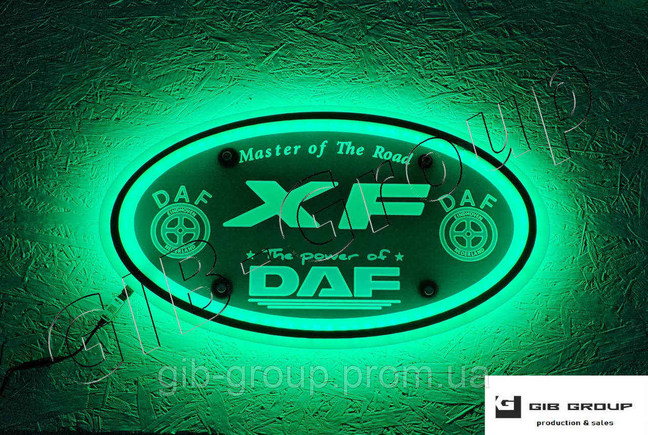 Led RGB дзеркало у спальник для вантажівки з логотипом DAF XF