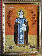 Ікона з бурштину Преподобний Кукша Одеський
