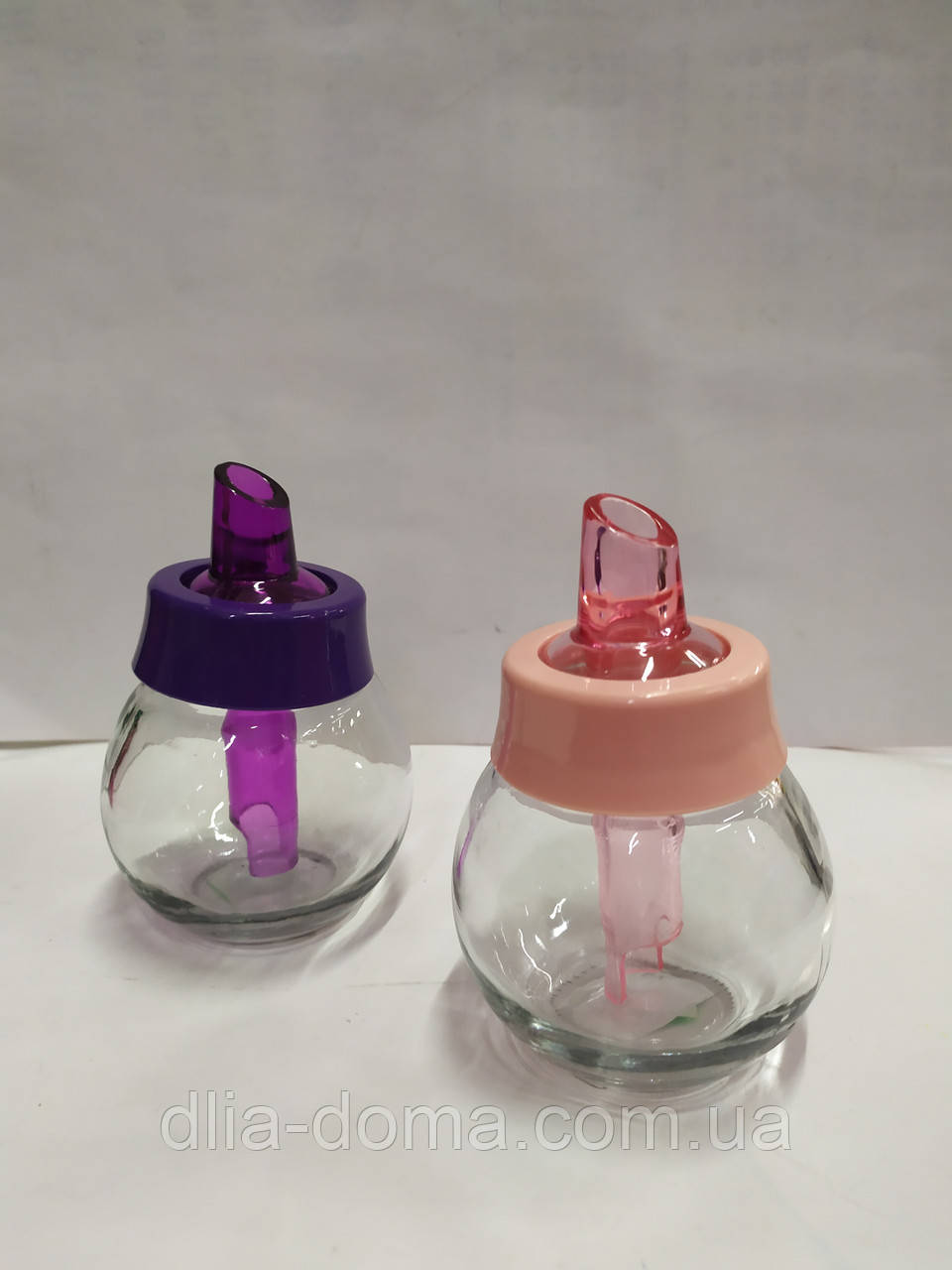 Дозатор для сахара с цветной крышкой стеклянный 180мл №17036024, фото 1