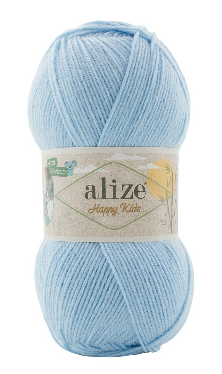 Дитяча напіввовна з бамбуком HAPPY KIDS ALIZE  Хеппі Кідс Алізе № 183 - блакитний